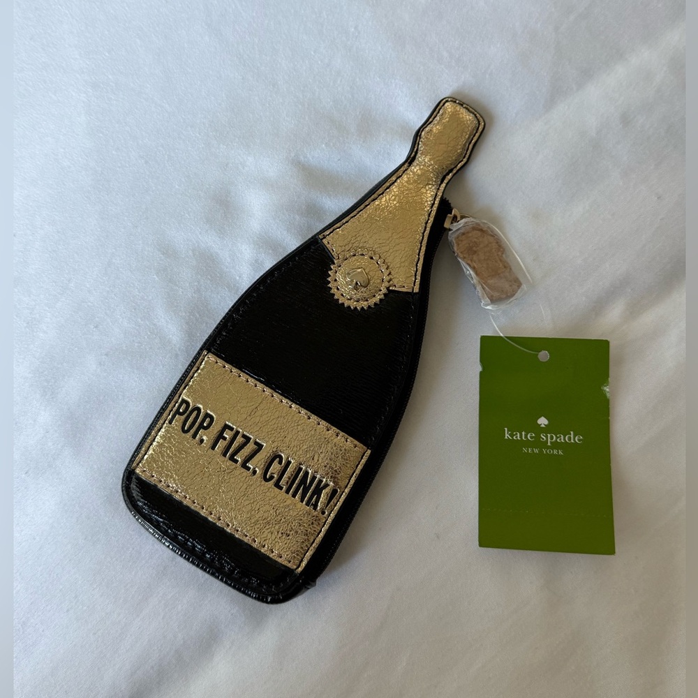 Kate Spade Champagne Bottle Coin Pouch NWT